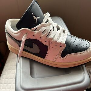 Nike Air Jordan Low-Top Sneakers in Black, White and Cream